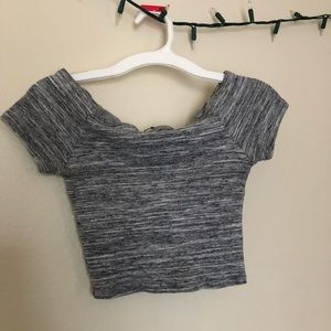 Gray Crop Top